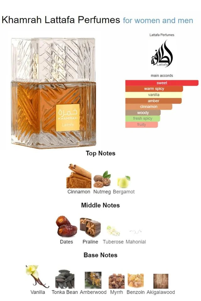 Lattafa Khamrah Perfume 100ml EDP l Unisex Fragrance